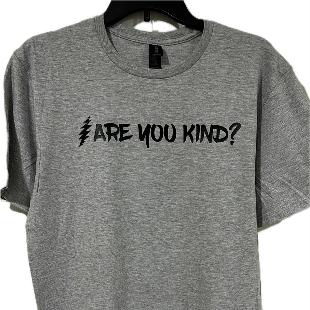 Gildan Grey ‘Are You Kind?' Short Sleeve T-Shirt Grateful Dead Inspired NEW